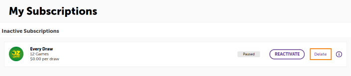 How do I delete a Subscription? – the Lott Help Centre