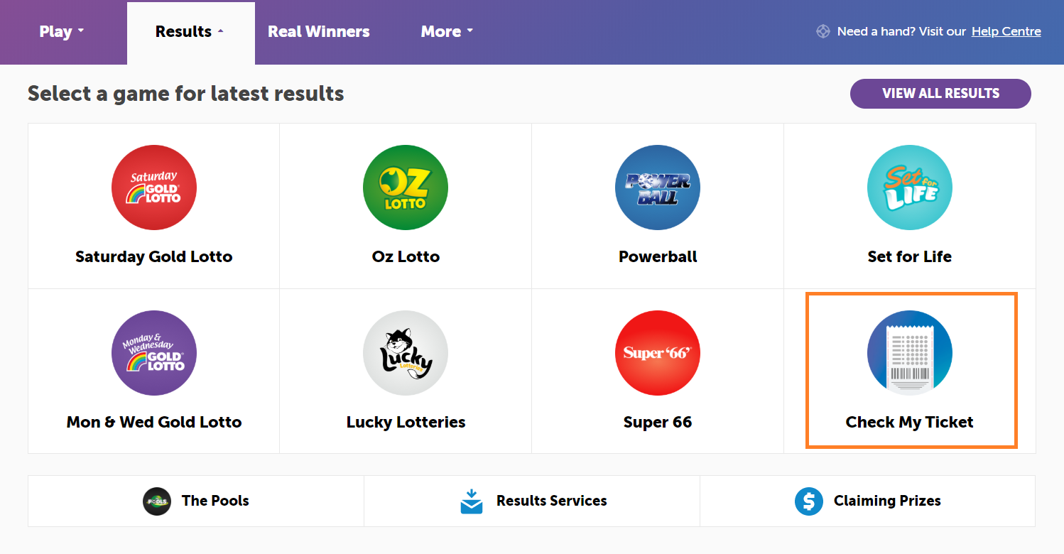 check lotto results by ticket number