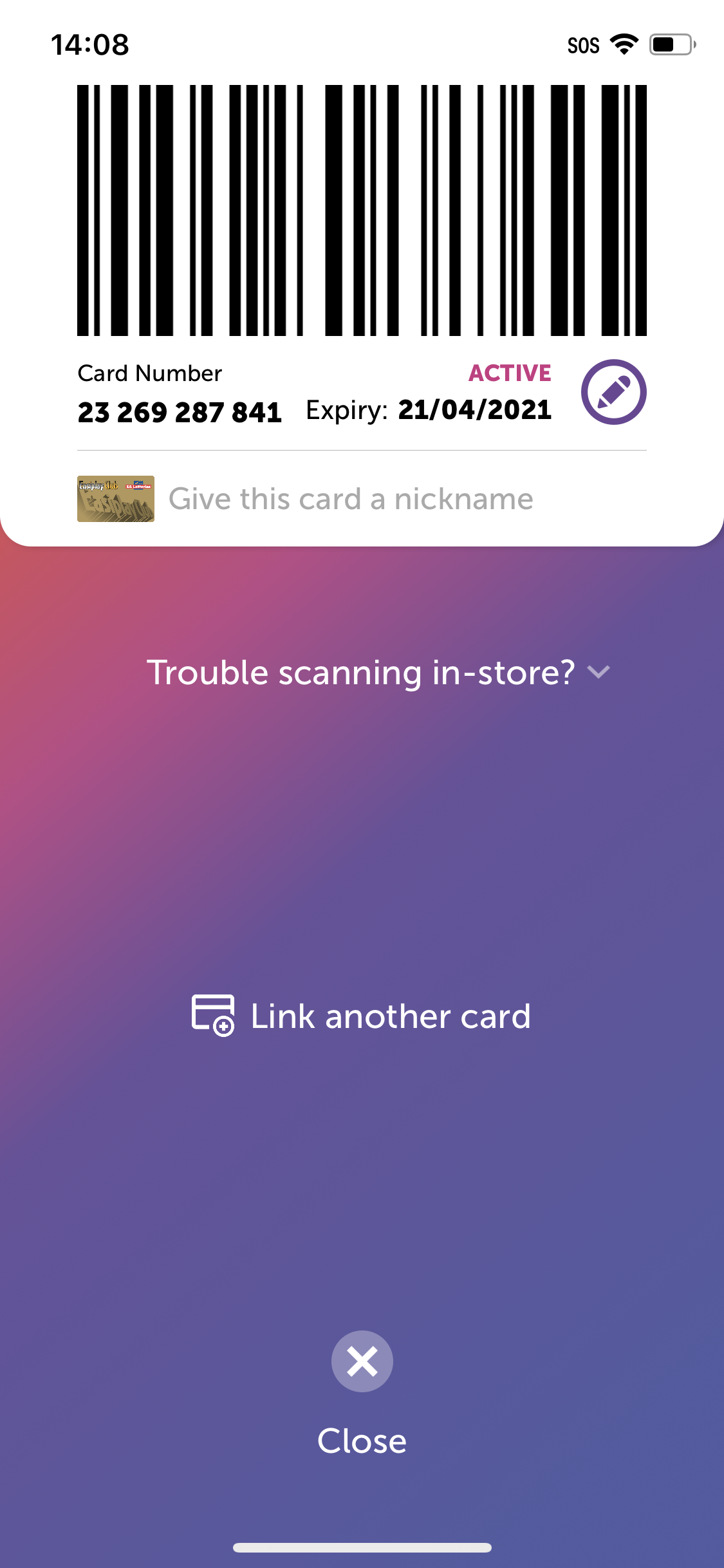 gold lotto membership card