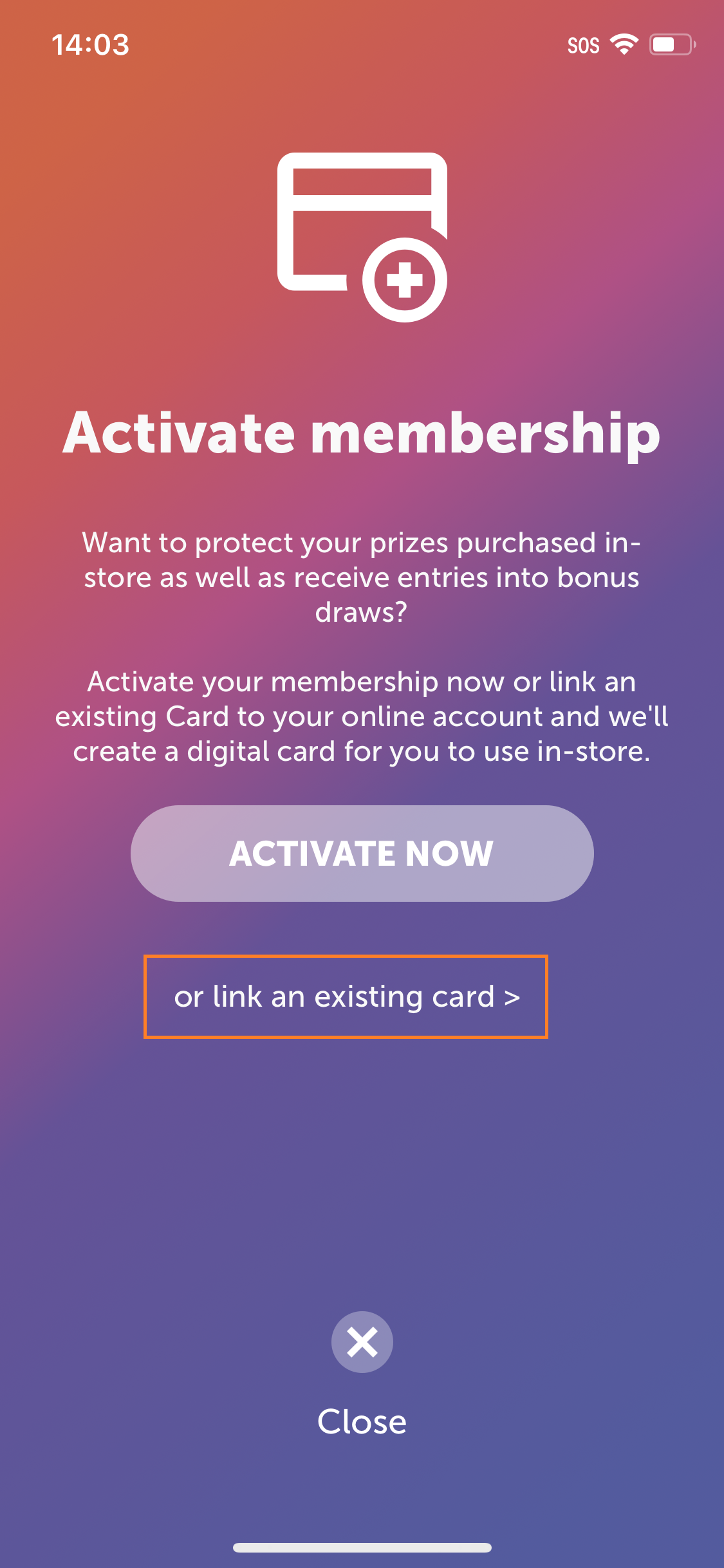 gold lotto membership card